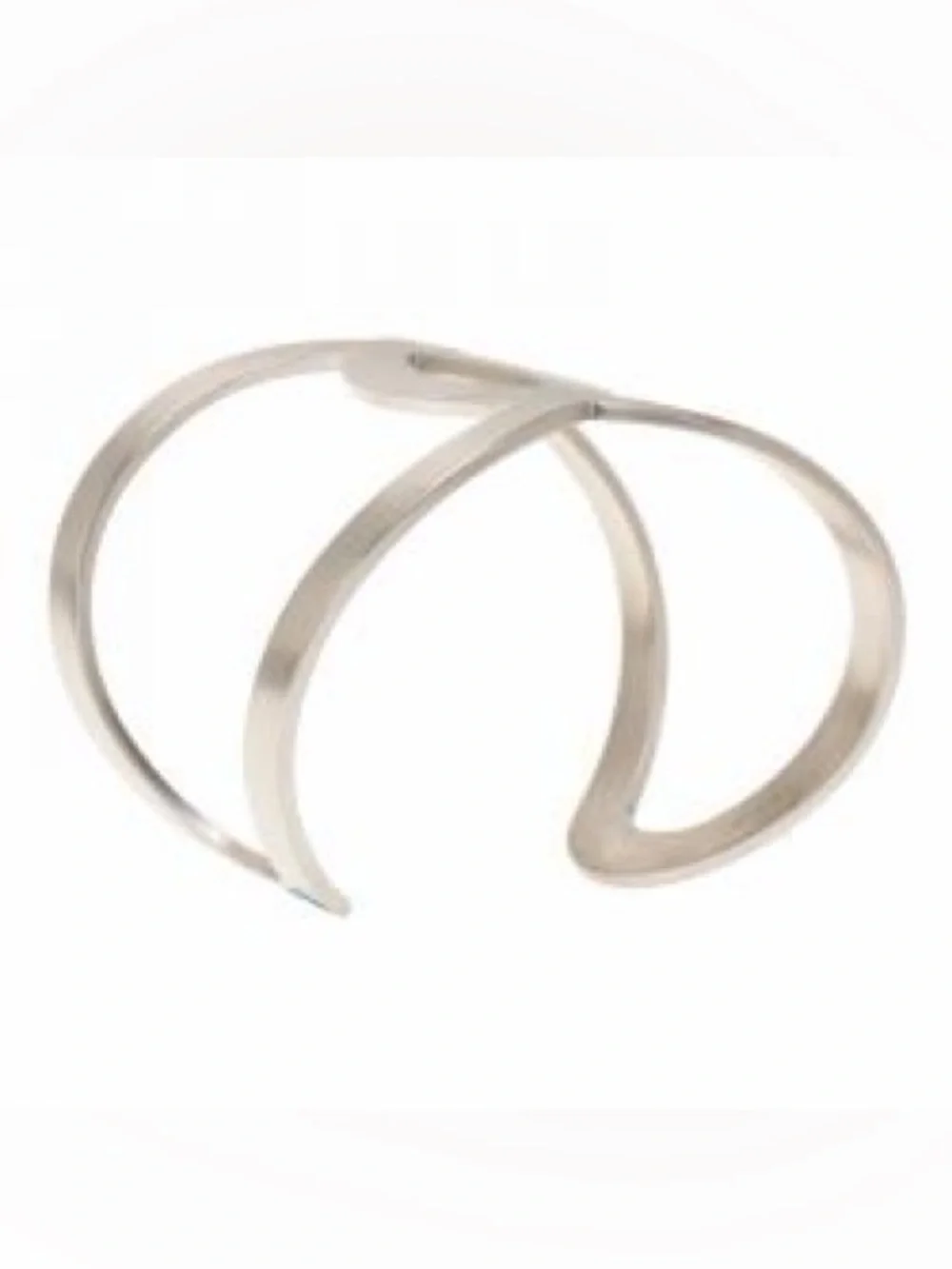 Chanel • Interlocking CC • Silver brushed Metal • open Cuff